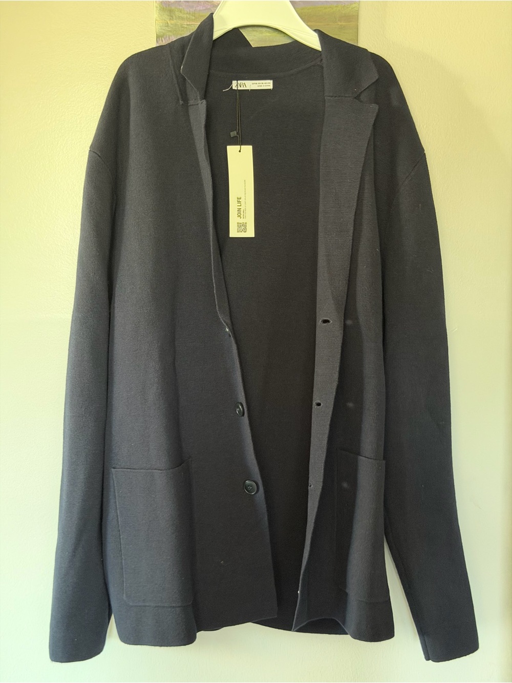 ZARA Black Lightweight Knit Shirt Jacket for Women New with Tag